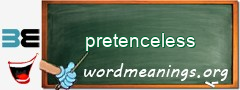 WordMeaning blackboard for pretenceless